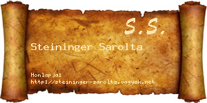 Steininger Sarolta névjegykártya